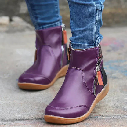 Women's Orthopedic Waterproof Ankle Boots Zipper Casual Comfort