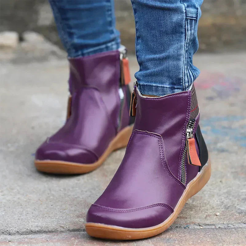 Women's Orthopedic Waterproof Ankle Boots Zipper Casual Comfort