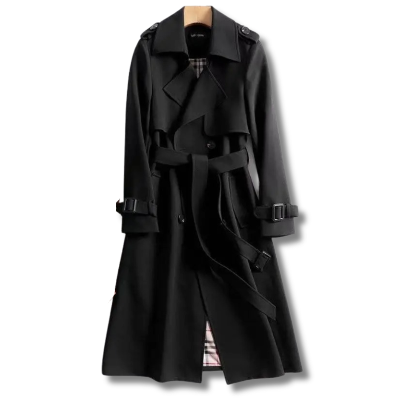 Trench Coat Women Belted Classic Style Waterproof Elegant Everyday Outerwear