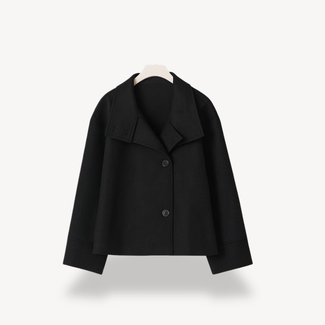Women's Winter Coat Button Closure Tailored Elegant Warm Jacket