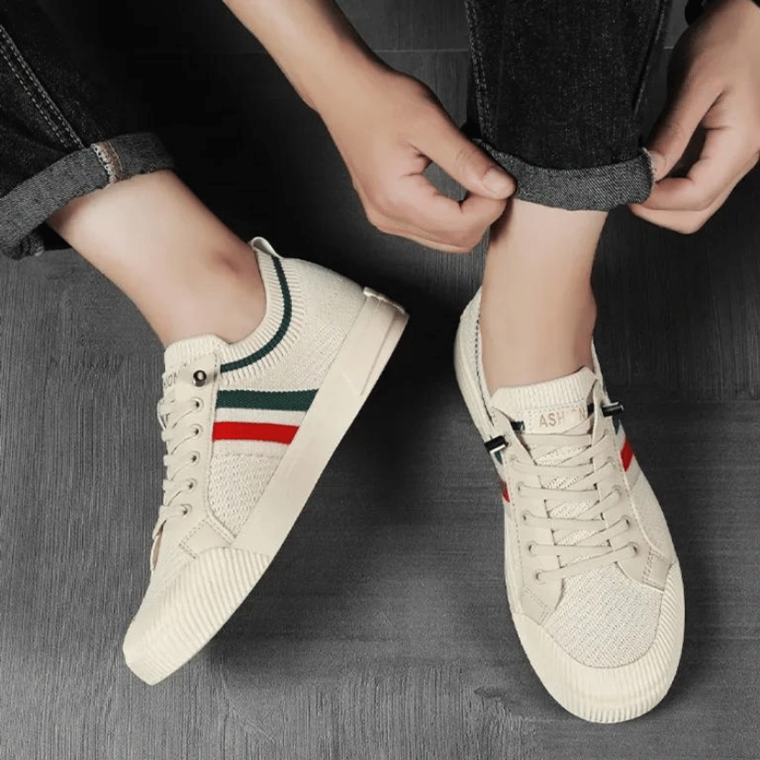 Men's Striped Sneakers Casual Stylish Sports Shoes Lightweight Everyday