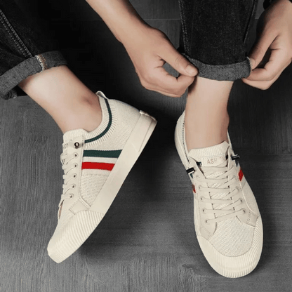 Men's Striped Sneakers Casual Stylish Sports Shoes Lightweight Everyday
