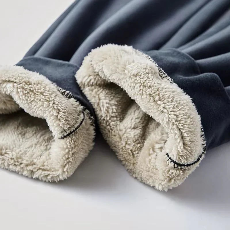 Men's Tracksuit Two Piece Set Fleece Hooded Jacket Tapered Joggers Winter
