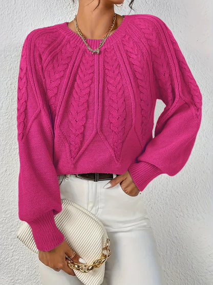 Women's Classic Comfort Sweater Cotton-Blend Soft Warm Knit Top Casual Autumn Winter Pullover Ladies Long Sleeve Cosy Everyday