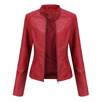 Women's Leather Jacket Fitted Elegant Classic Style Martha