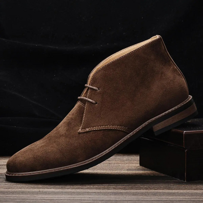 Men's Lace-Up Ankle Boots Slim Fit Casual Smart Everyday Shoes Brown
