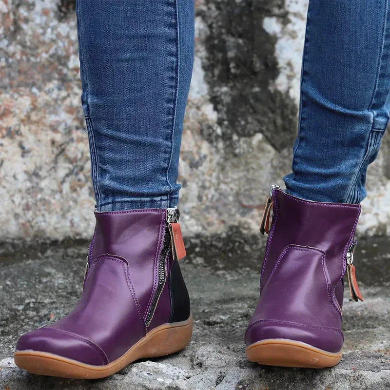 Women's Orthopedic Waterproof Ankle Boots Zipper Casual Comfort