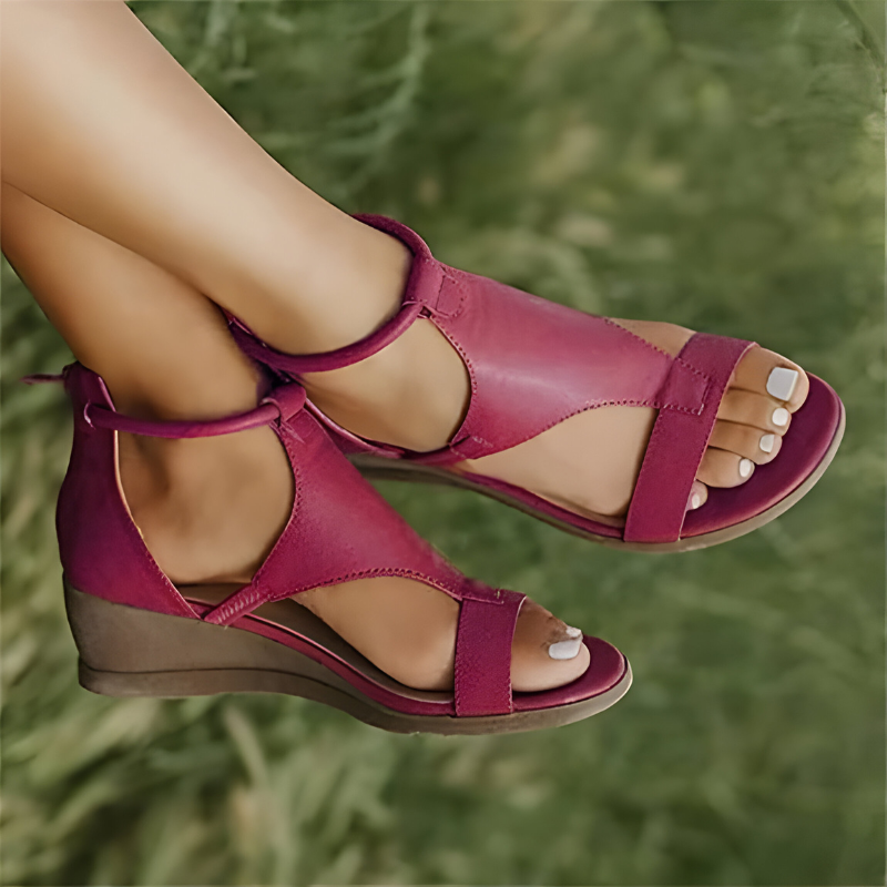 Fillippa Wedge Sandal Elegant Cork Sole Ankle Strap Women's Comfort
