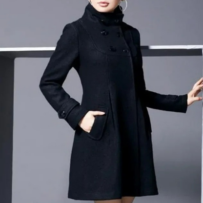Women's Winter Coat Structured Design Straight Fit Navy Black