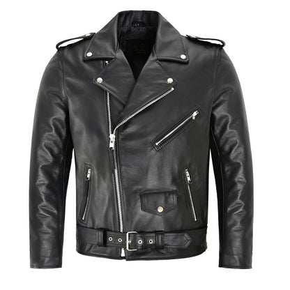 Men's Leather Jacket Multi Pocket Casual Everyday Wear Classic Style