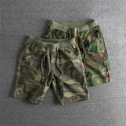 Men's Camouflage Shorts Knee Length Drawstring Elastic Waist Casual