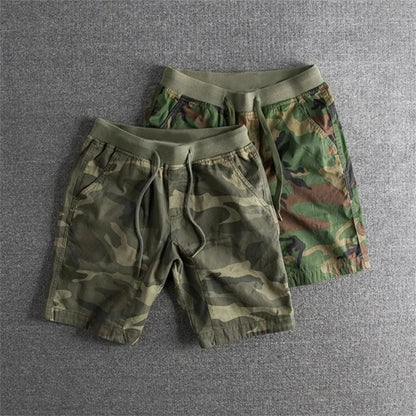 Noor | Men's Camouflage Shorts Elasticated Drawstring Waist Side and Welt Pockets-3