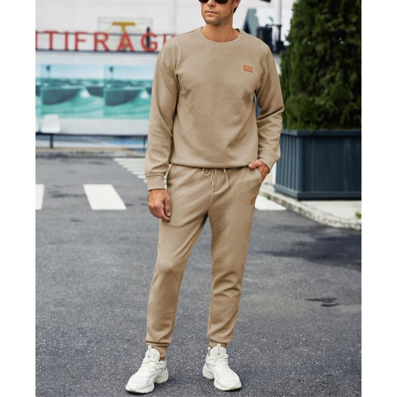 Men's Sweat Suit Two Piece Set Crewneck Pullover Track Pants Casual