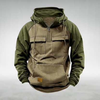 Hoodie Men's Multifunctional Winter Fleece Colour Block Urban Outdoor Casual Pullover