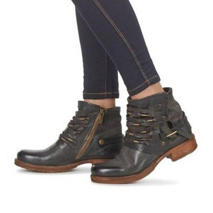 Women's Casual Ankle Boots Side Buckle Strap Everyday Style