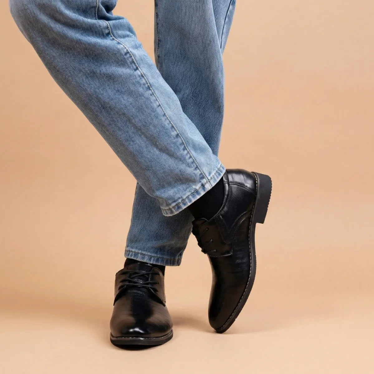 Men's Dress Shoes Lace Up Business Casual Rounded Toe Black