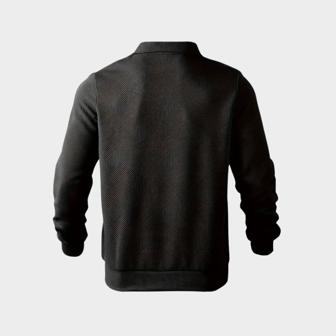 Men's Half Zip Pullover Casual Sweatshirt Long Sleeve Polo Style