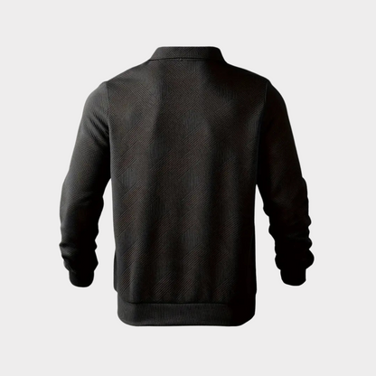 Men's Half Zip Pullover Casual Sweatshirt Long Sleeve Polo Style