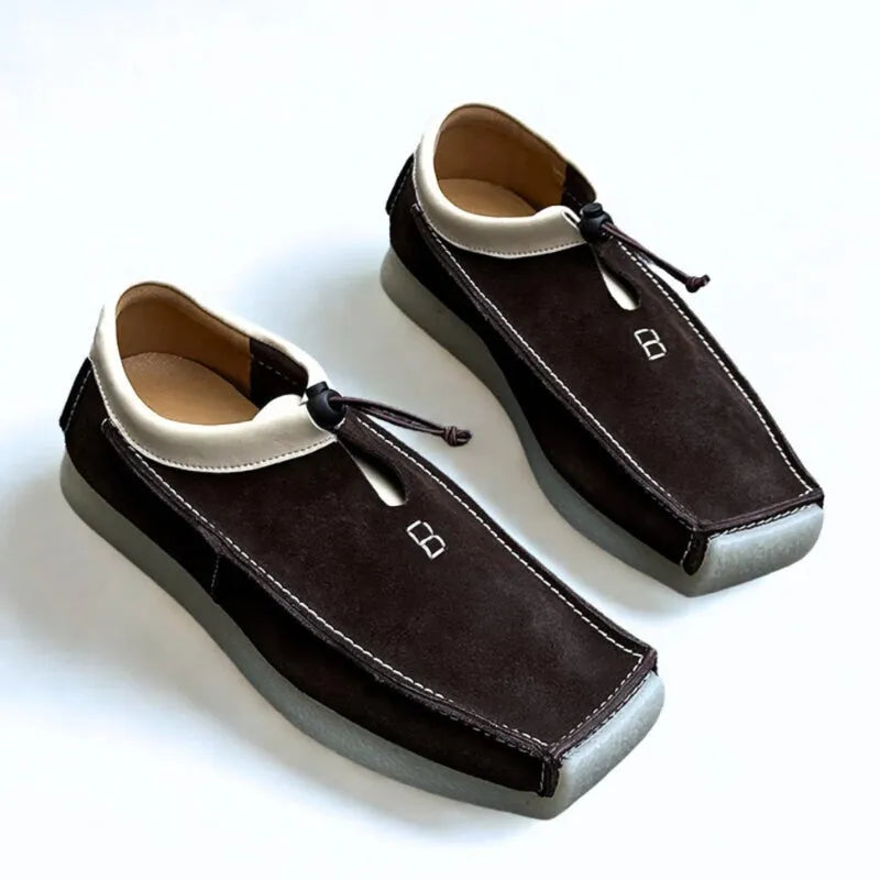 Men's High Top Loafers Slip On Toggle Closure Contrast Stitching Casual