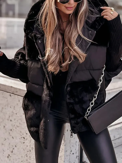 Women's Hooded Winter Jacket Stylish Cozy Warm Casual Outdoor