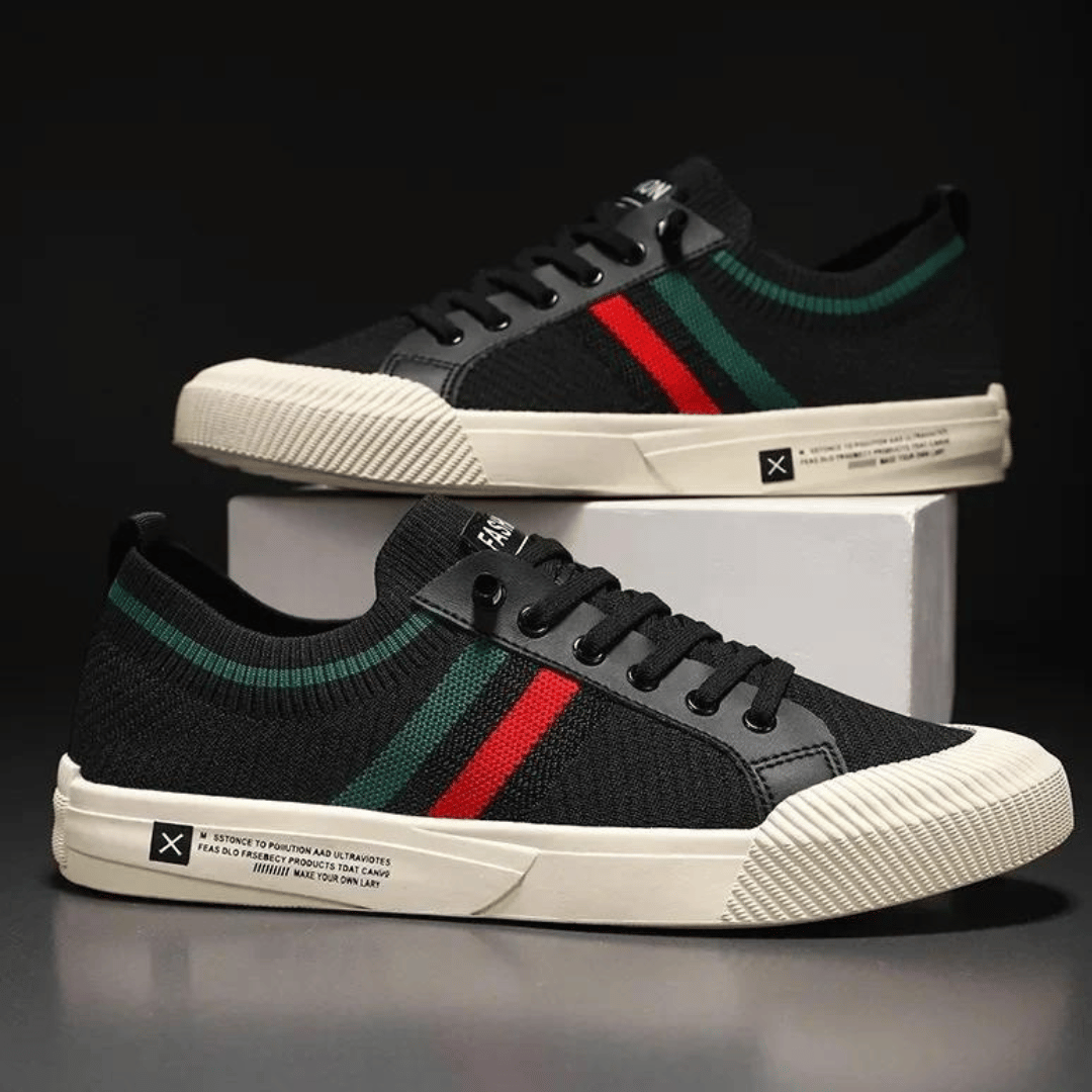 Men's Striped Sneakers Casual Stylish Sports Shoes Lightweight Everyday