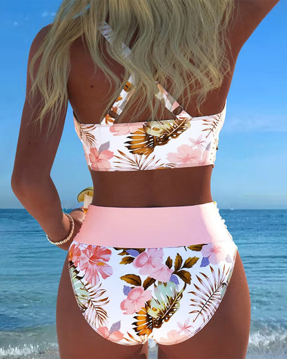 Vivienne | Floral Contrast Cut-Out Bikini
