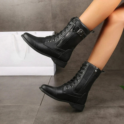 Leather Ankle Boots Glossy Finish Women's Elegant Formal Casual Dress Shoes