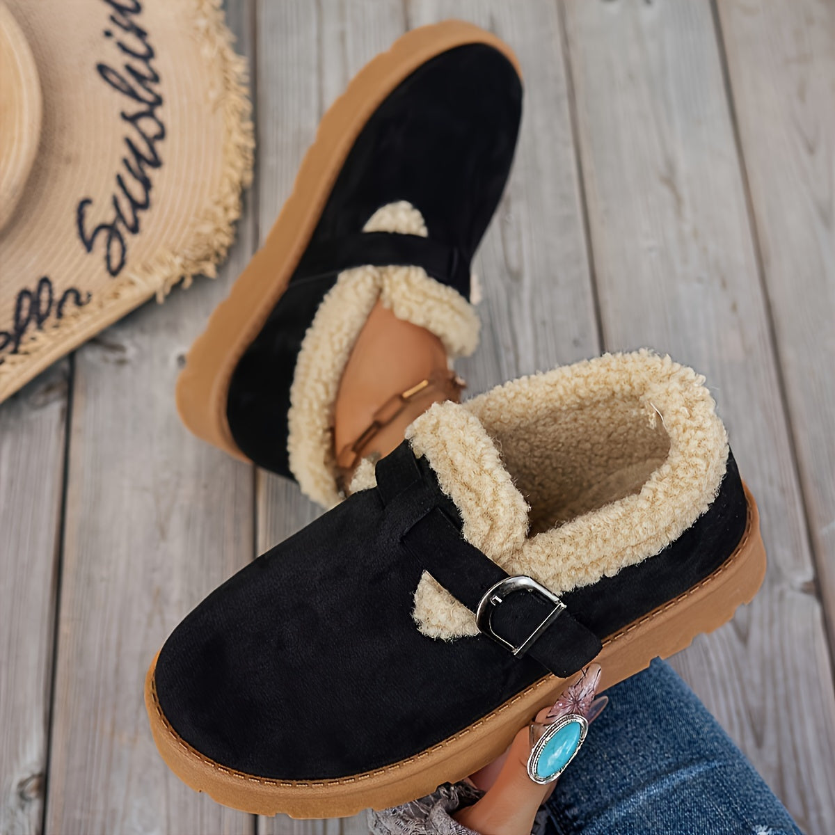 Plush Velvet Boots Women's Winter Warm Soft Lining Elegant Burgundy