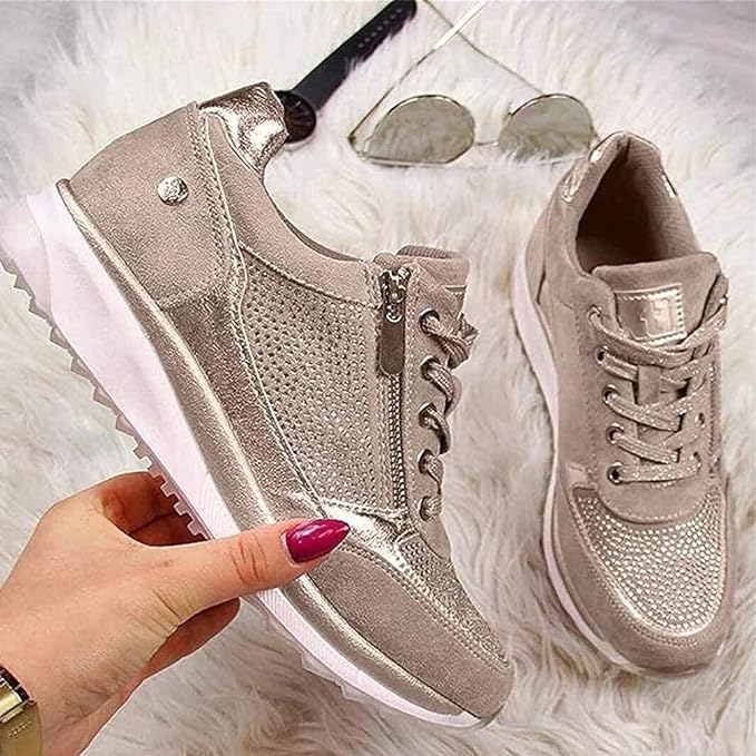 Women's Orthopedic Shoes with Zip Side Comfortable Everyday Sneakers