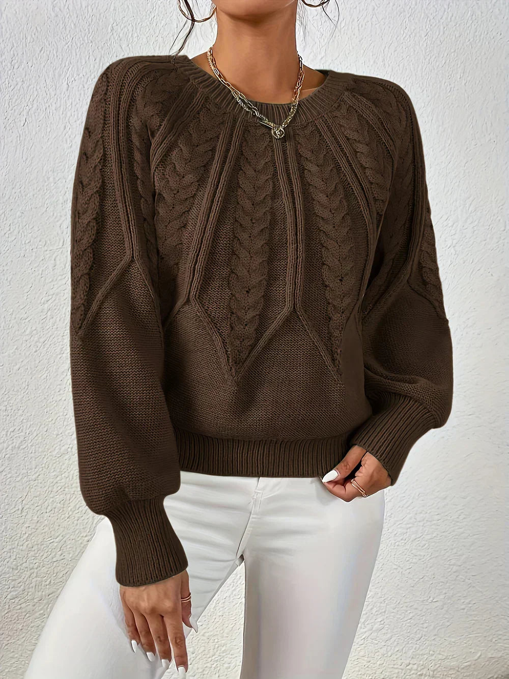 Women's Classic Comfort Sweater Cotton-Blend Soft Warm Knit Top Casual Autumn Winter Pullover Ladies Long Sleeve Cosy Everyday