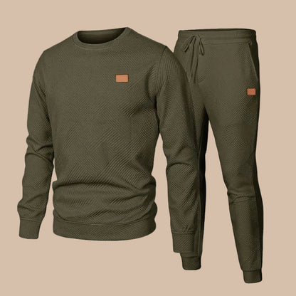 Men's Sweat Suit Two Piece Set Crewneck Pullover Track Pants Casual