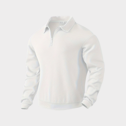 Men's Half Zip Pullover Casual Sweatshirt Long Sleeve Polo Style