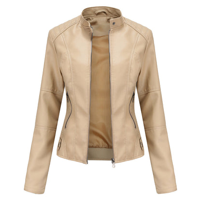 Women's Leather Jacket Fitted Elegant Classic Style Martha