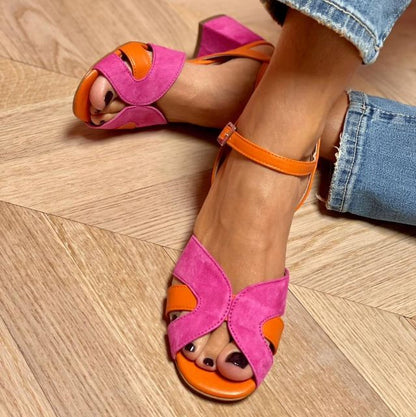 Women's Velvet Sandals Luxury Crossover Strap Comfort Elegant Evening Casual