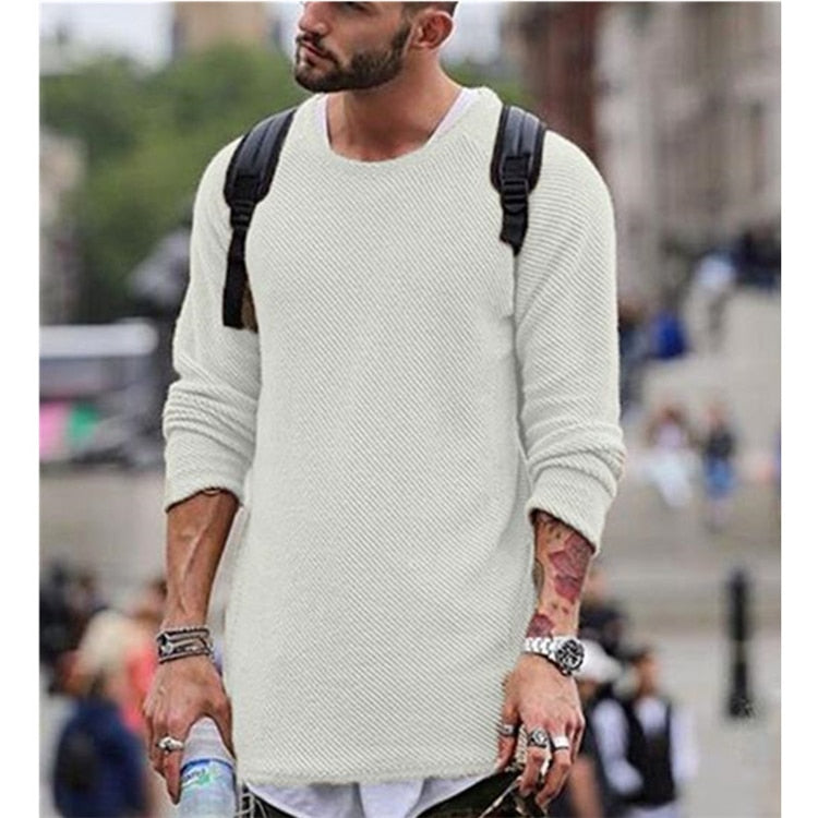 Men's Long Knit Pullover Sweater Soft Comfortable Casual Everyday Wear