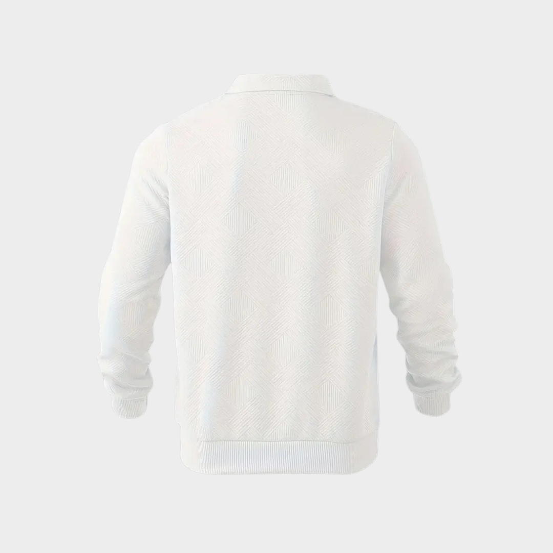 Men's Half Zip Pullover Casual Sweatshirt Long Sleeve Polo Style