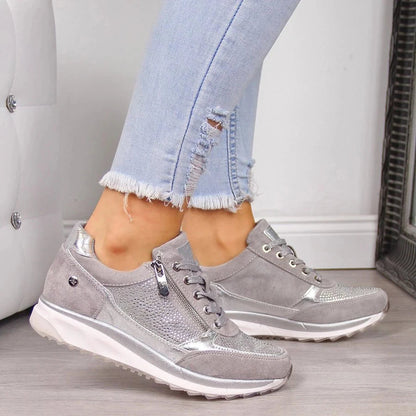Women's Orthopedic Shoes with Zip Side Comfortable Everyday Sneakers