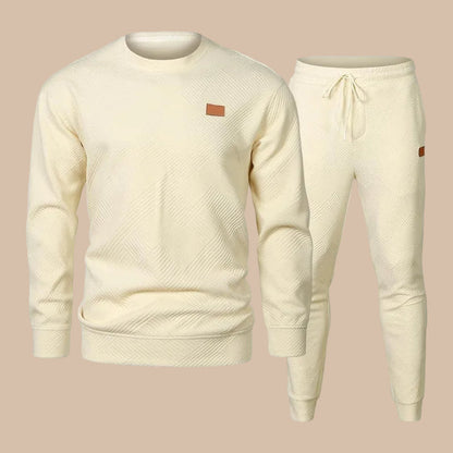 Men's Sweat Suit Two Piece Set Crewneck Pullover Track Pants Casual