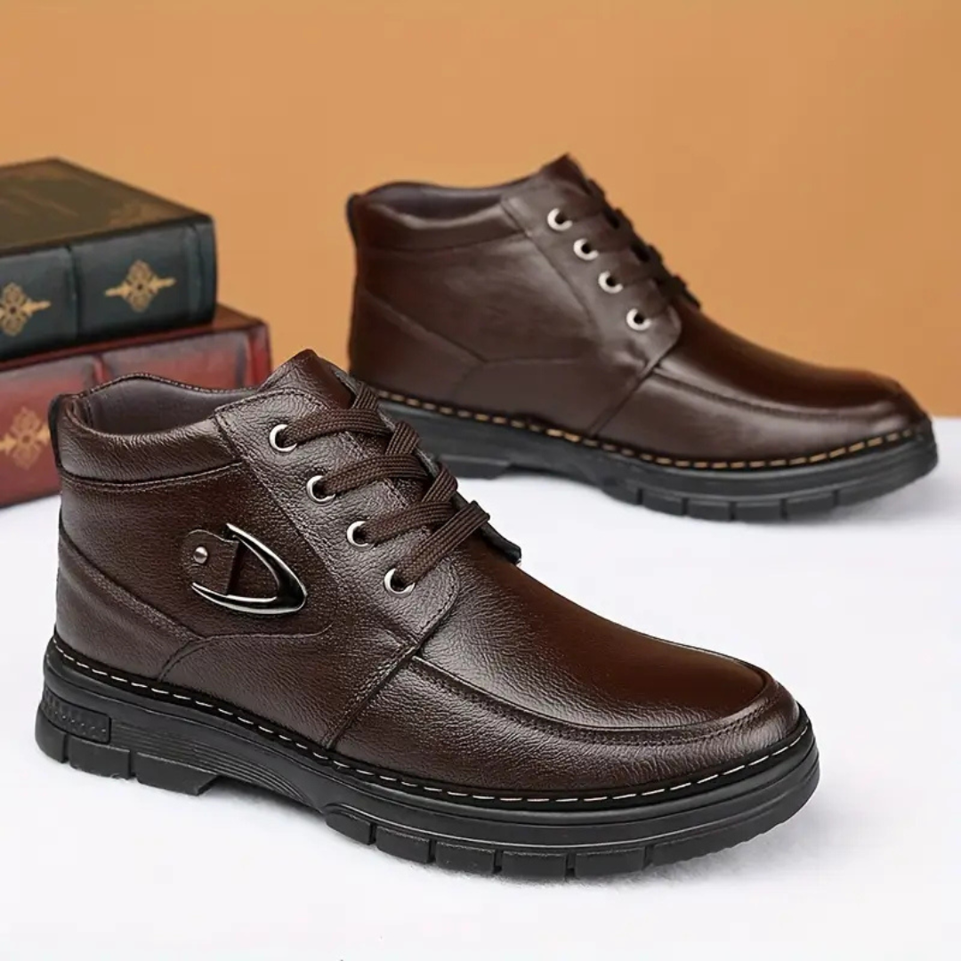 Men's Leather Ankle Boots Soft Brown Smart Casual Office Weekend