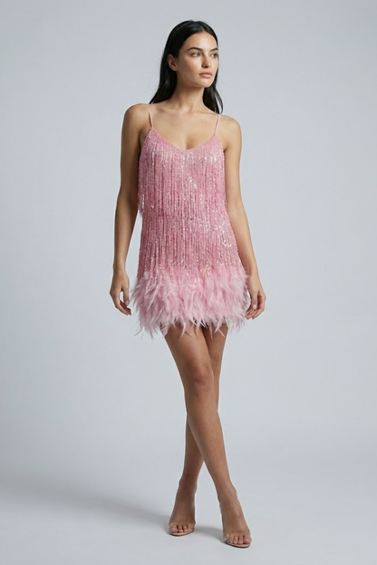 Jane | Feather Mini Dress