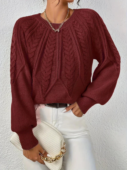 Women's Classic Comfort Sweater Cotton-Blend Soft Warm Knit Top Casual Autumn Winter Pullover Ladies Long Sleeve Cosy Everyday