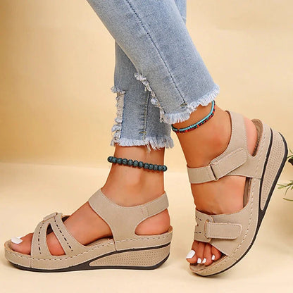 Women's Wedge Sandals Comfortable Everyday Casual Strappy Footwear