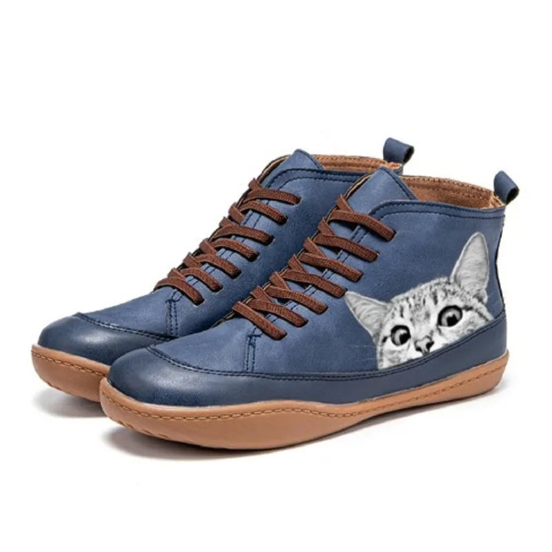 High-Top Sneakers Women's Chic Leather Ankle Support Urban Style