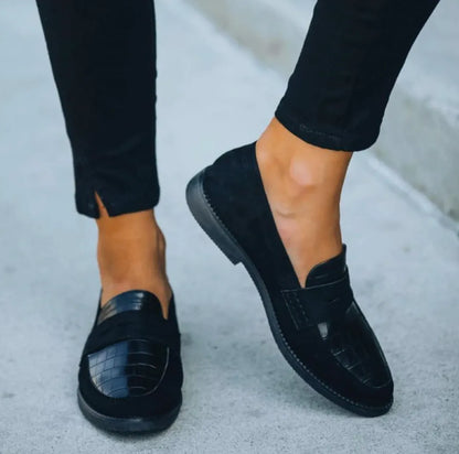 Women's Loafer Shoes Crocodile Embossed Slip-On Casual Office