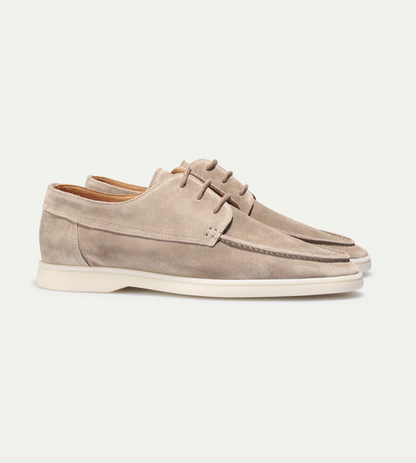 Men's Loafers Suede Lace Up Casual Smart Everyday Shoes Navy