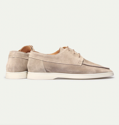 Men's Loafers Suede Lace Up Casual Smart Everyday Shoes Navy