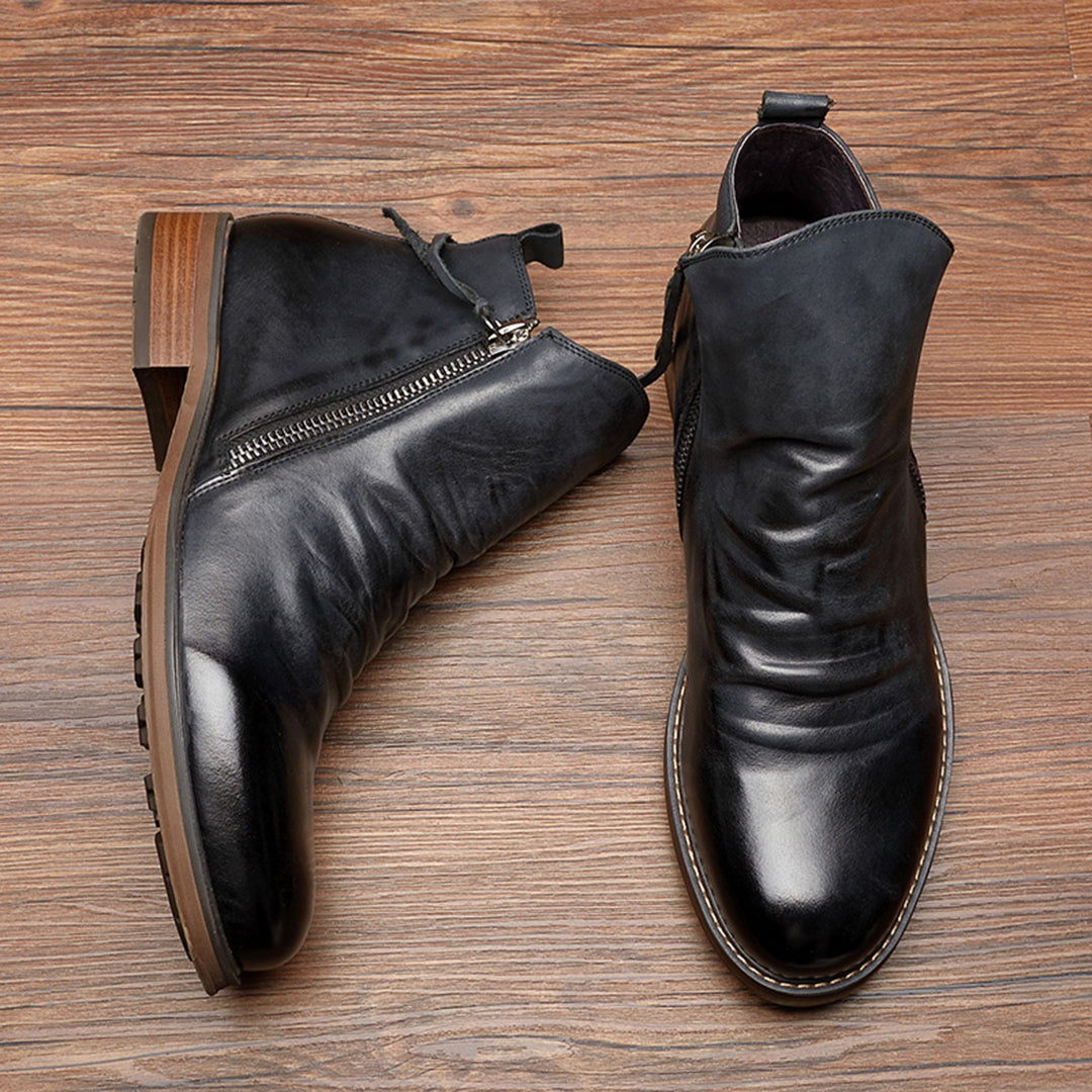 Men's Formal Winter Boots Ankle High with Side Zip Casual Smart