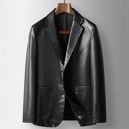 Men's Notch Lapel Blazer Button Front Patch Pockets Formal Smart Casual