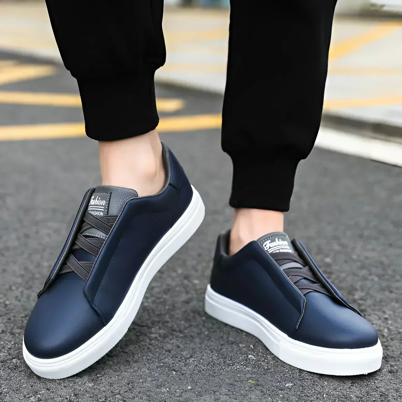 Men's Sneaker Shoes Casual Comfortable Everyday Trainers Black White Navy