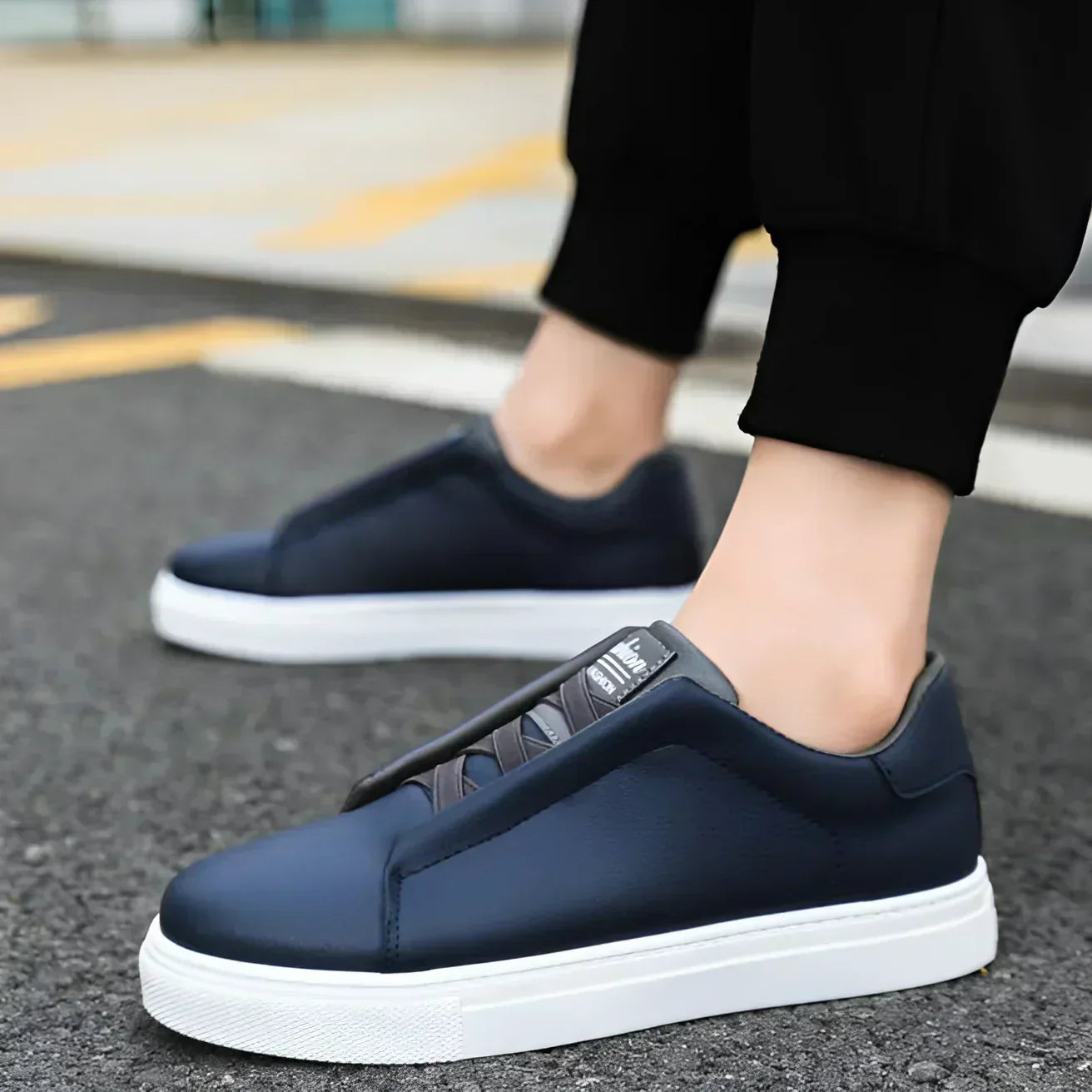 Men's Sneaker Shoes Casual Comfortable Everyday Trainers Black White Navy